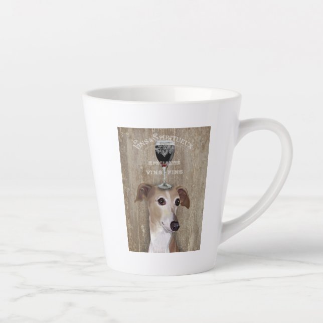 Tasse Latte Chien Au Vin Greyhound (Droite)