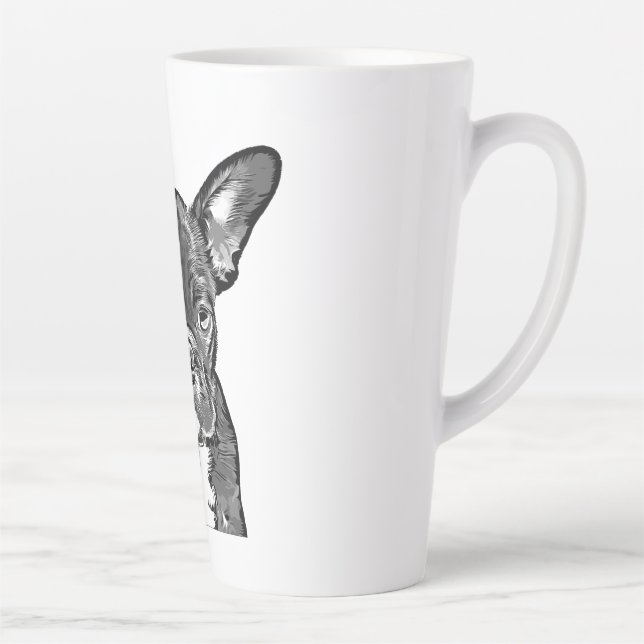 Tasse Latte chien, bulldog français, photos de chiot (Droite)