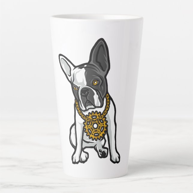 Tasse Latte Chien Carlin de Style de Rue (Devant)