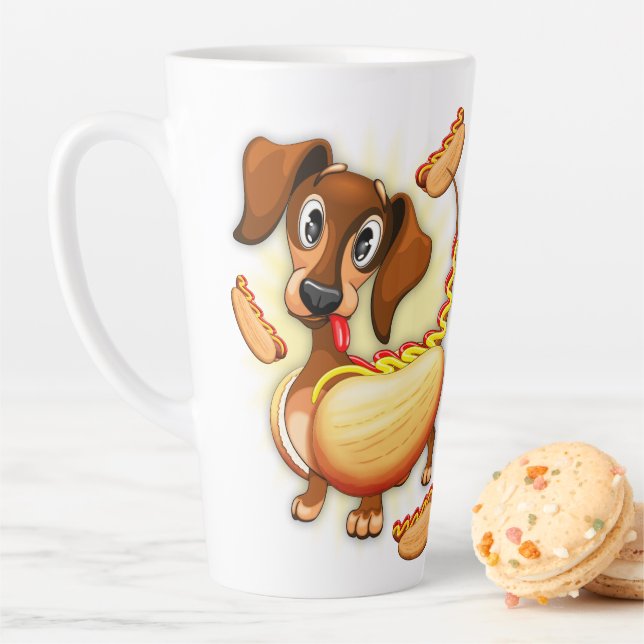 Tasse Latte Chien chaud Dachshund (En situation)