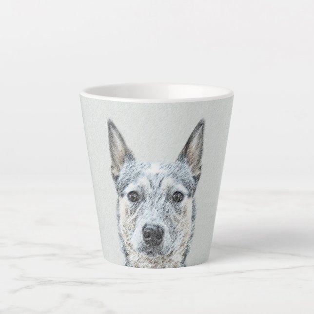 Tasse Latte Chien de bétail australien - Cute Original Dog Art (Devant)