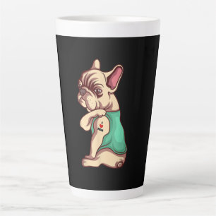 Tasse Latte Chien Français Bulldog I Love Maman Tattoo Lover C