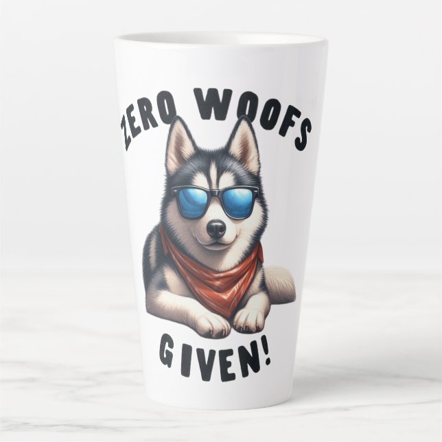 Tasse Latte Chien Husky Cool Zéro Aboiements Donnés  (Devant)