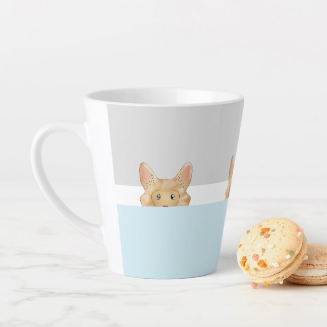 Tasse Latte Chien long haïré de Chihuahua | (En situation)