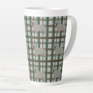 Tasse Latte Chien-taureau français gris, Jeu de Noël