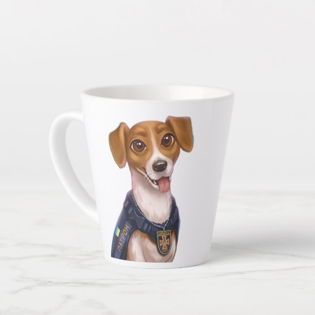 Tasse Latte Chien ukrainien Patron T-Shirt (Angle gauche)