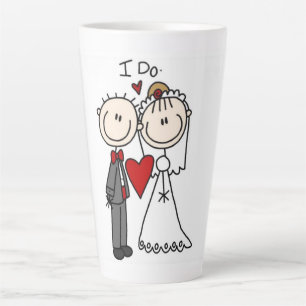 Tasse Latte Chiffre de mariée et de chambre Chiffres Mariage J