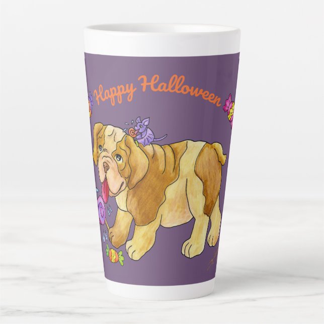 Tasse Latte Chiot d'Halloween (Devant)