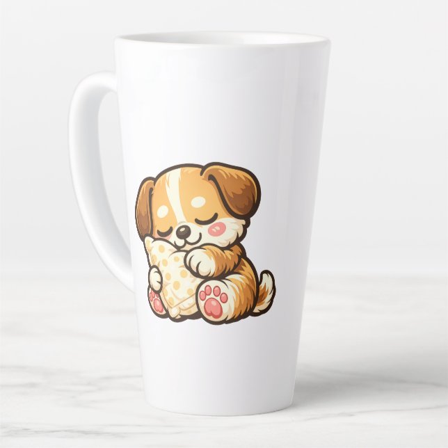 Tasse Latte Chiot endormi mignon avec oreiller (Angle gauche)