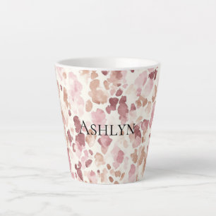 Tasse Latte Chocolat à la crème rose Brown animal léopard Abst