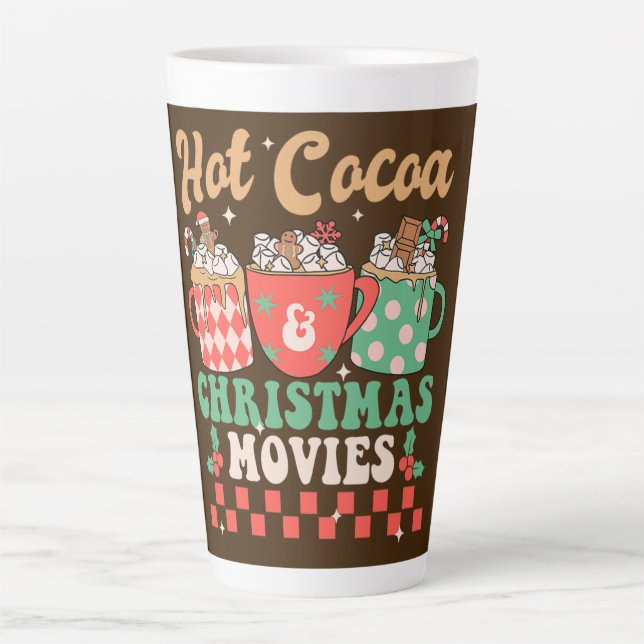 Tasse Latte Chocolat Chaud & Films de Noël (Devant)