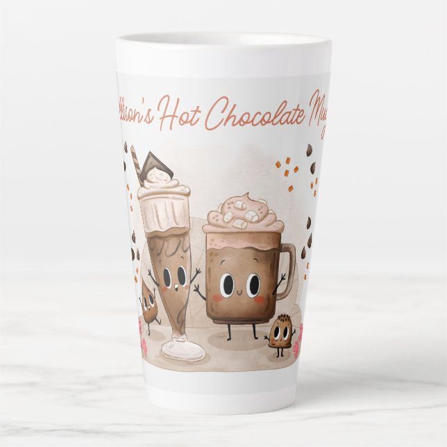 Tasse Latte Chocolat Chaud Personnalisé Mignon  (Devant)