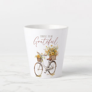 Tasse Latte Choisissez d'être reconnaissant - Vélo et automne