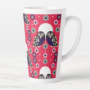 Tasse Latte Chouette d'art populaire