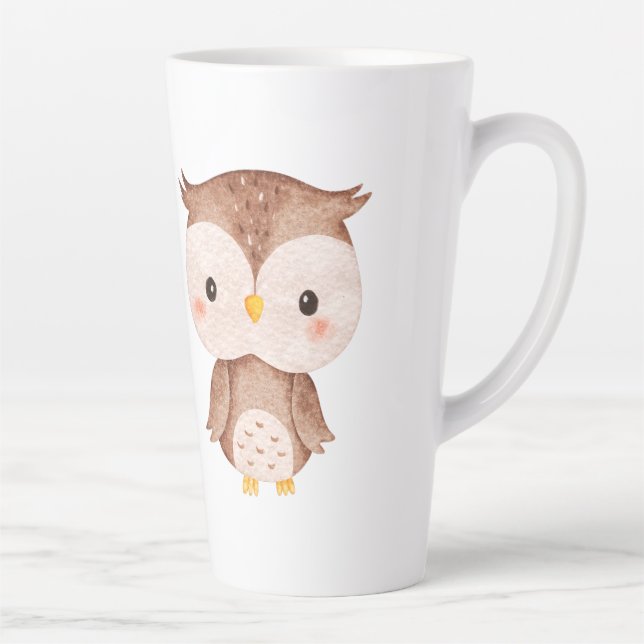 Tasse Latte Chouette mignonne (Droite)