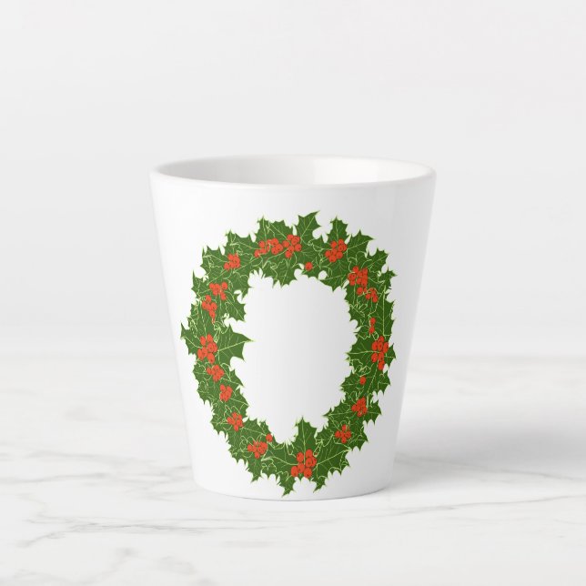Tasse Latte Christmas Holly Wreath petite (Devant)
