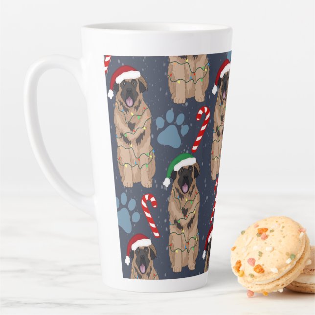 Tasse Latte Christmas Leonberger (En situation)