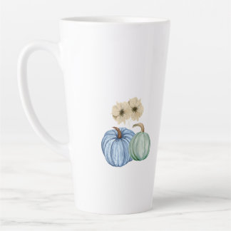 Tasse Latte Chute citrouilles esthétiques et fleurs