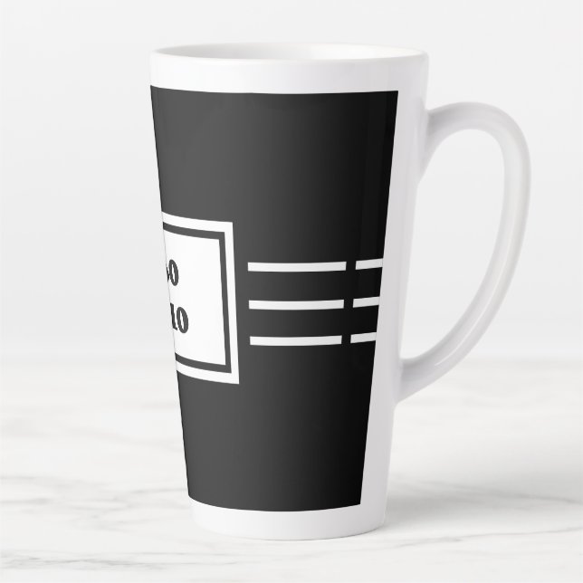 Tasse Latte CIAO BELLO Tall, Sombre & Beau NOIR & BLANC (Droite)