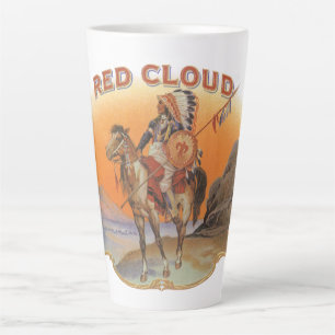Tasse Latte Cigar vintage Art Étiquette, Red Cloud Indian en c