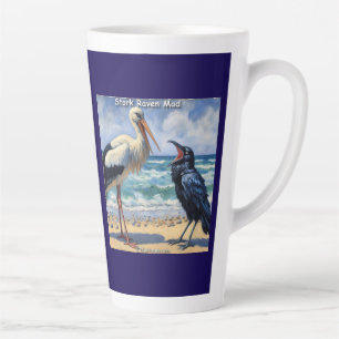 Tasse Latte Cigogne Corbeau Fou – Bavarderie d'oiseaux de plag
