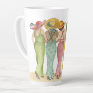 Tasse Latte Cinq Beach Babe Friends sur un grand 17"