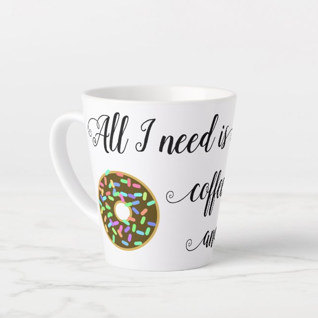 Tasse Latte Citation amusante de Donuts de café (Angle gauche)