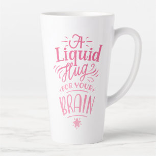 Tasse Latte Citation Cute Café Ombre Rose Calligraphie Grande