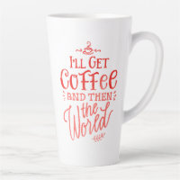 Citation De Café Inspiré Haute Calligraphie Rouge