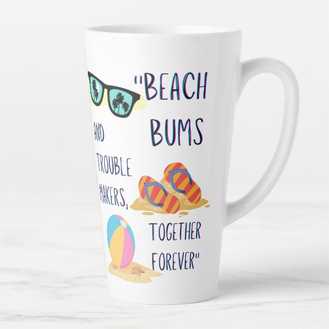 Tasse Latte citation de jour de plage (Droite)