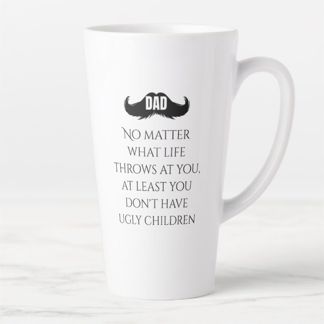 Tasse Latte Citation de papa drôle Moustache Art (Droite)