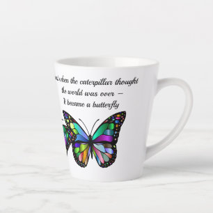 Tasse Latte Citation de papillons Motivation inspirante