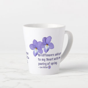 Tasse Latte Citation de Violettes à Pied d'Oiseau Fleurs Sauva
