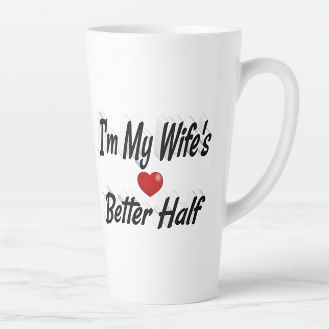 Tasse Latte Citation drôle de femme texte noir (Droite)