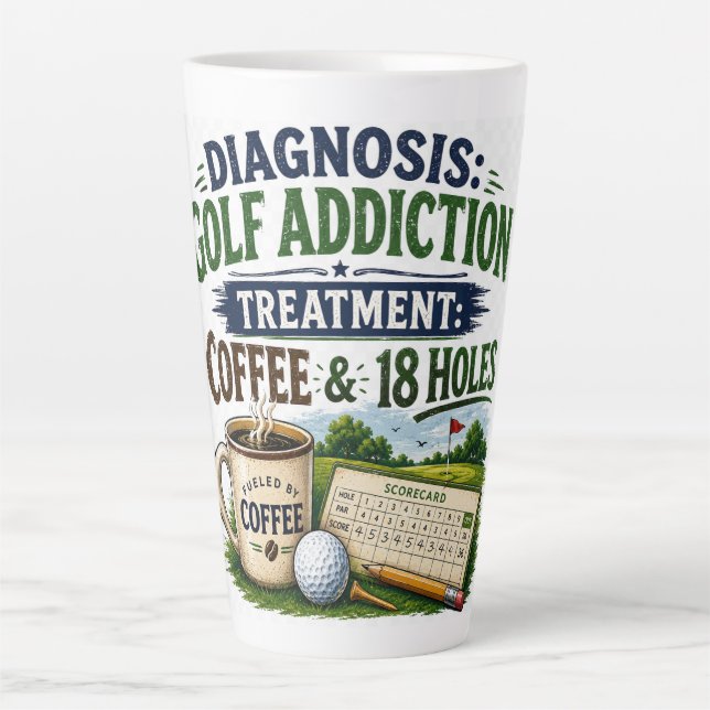 Tasse Latte Citation drôle de golf pour golfeur  (Devant)