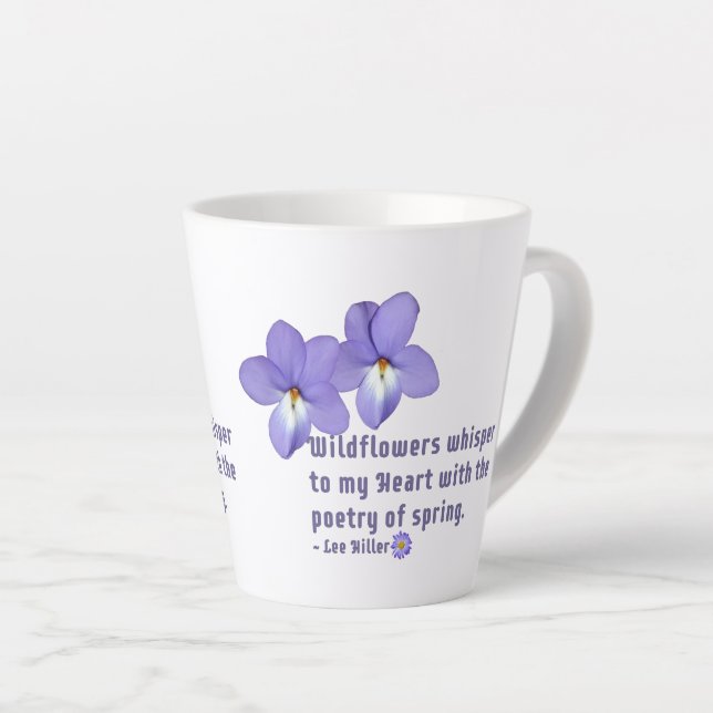 Tasse Latte Citation Fleur sauvage de Violences du pied d'oise (Angle droit)