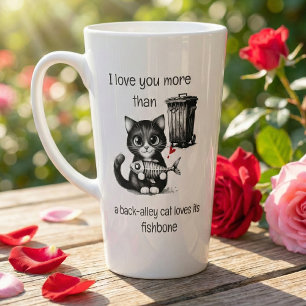 Tasse Latte Citation Humour Flirting Cat Funny Valentines Jour