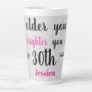 Tasse Latte Citation personnalisée du 30e anniversaire