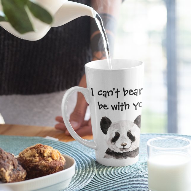 Tasse Latte Citation Romantique Moderne Avec Panda Noir Et Bla (Créateur téléchargé)