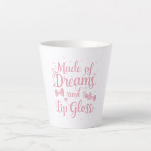Tasse Latte Citation Rose Féminin "Rêves et Gloss"