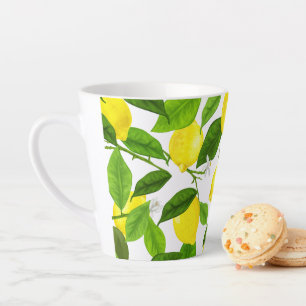 Tasse Latte Citron à l'aquarelle