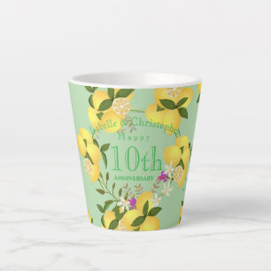 Tasse Latte Citron Squeeze Mariage Anniversaire Vert
