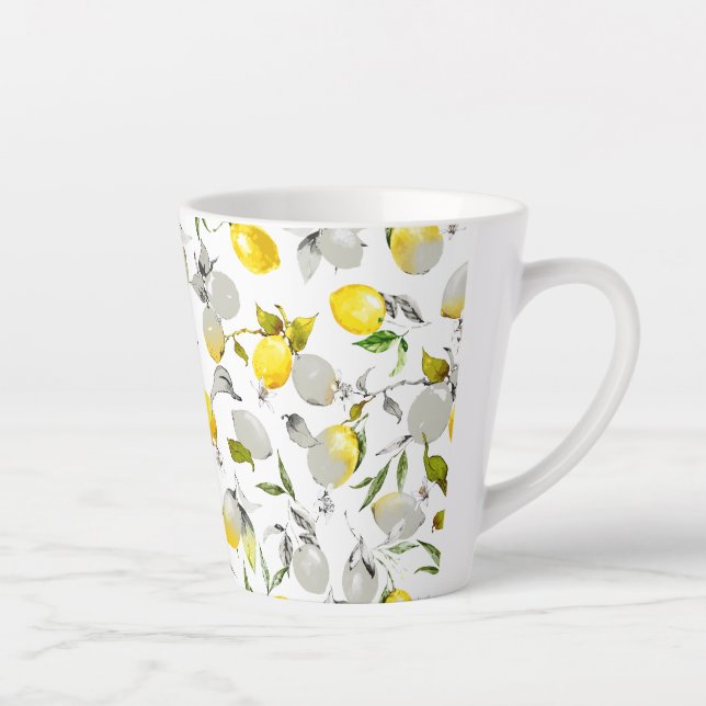 Tasse Latte citrons aquarelle 21 (Droite)