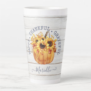 Tasse Latte Citrouille d'automne personnalisé Fleurs de soleil