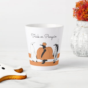Tasse Latte Citrouille de dessin mignon Penguin Drôle Hallowee