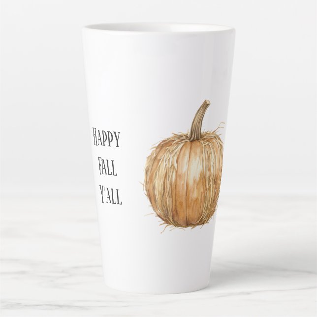 Tasse Latte Citrouille de foin de récolte orange (Devant)