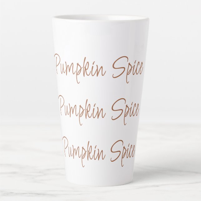 Tasse Latte Citrouille Spice Simple Stylo Typographie (Devant)