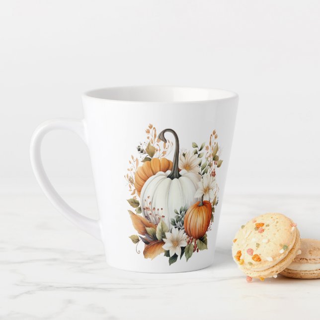 Tasse Latte Citrouilles d'automne (En situation)