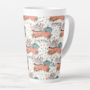 Tasse Latte Citrouilles d'automne cosy
