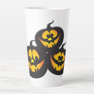 Tasse Latte Citrouilles d'Halloween aux expressions drôles